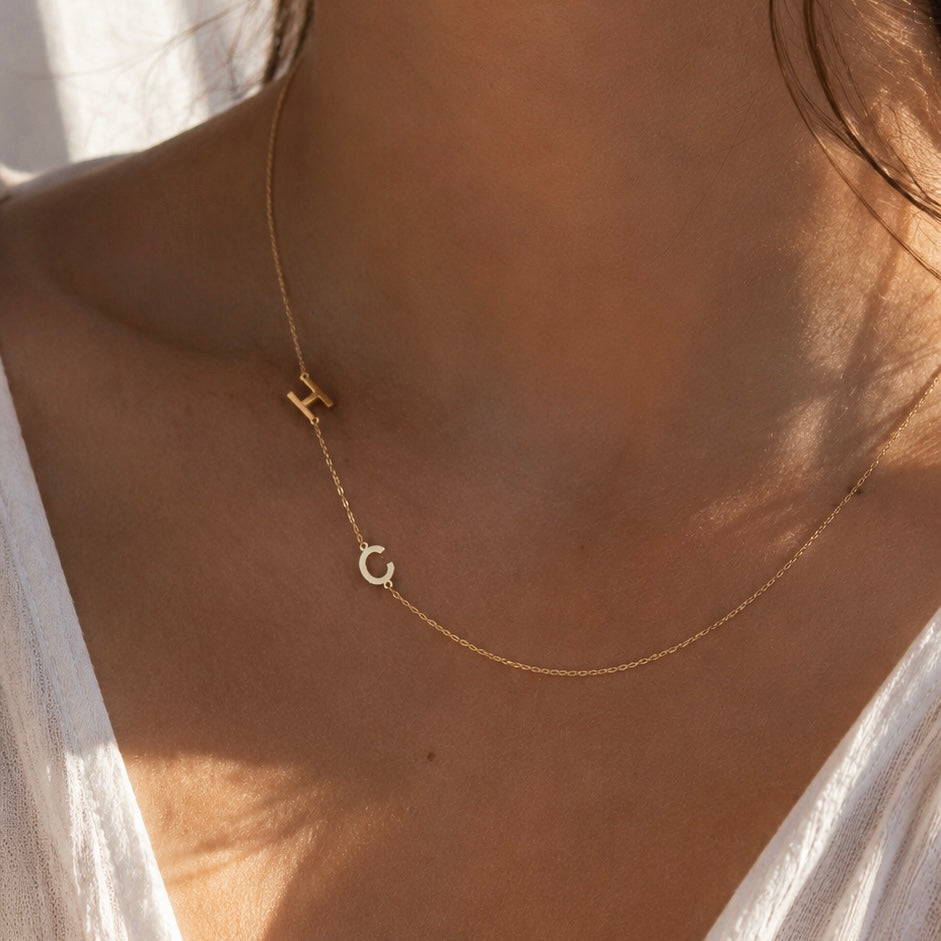 Side Initial Necklace