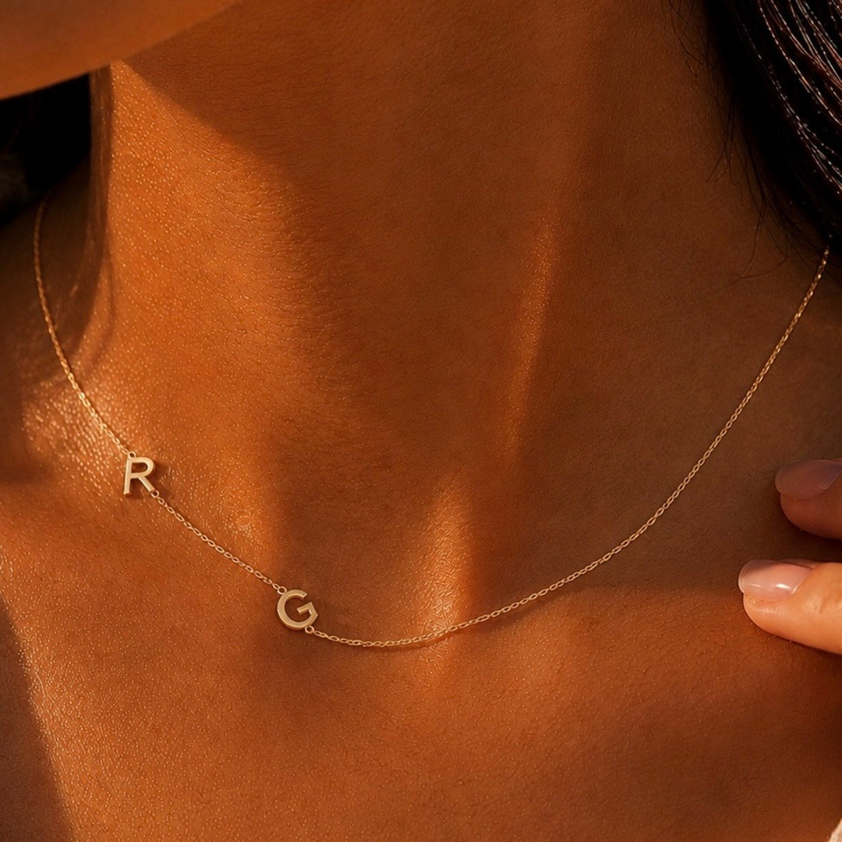 Side Initial Necklace