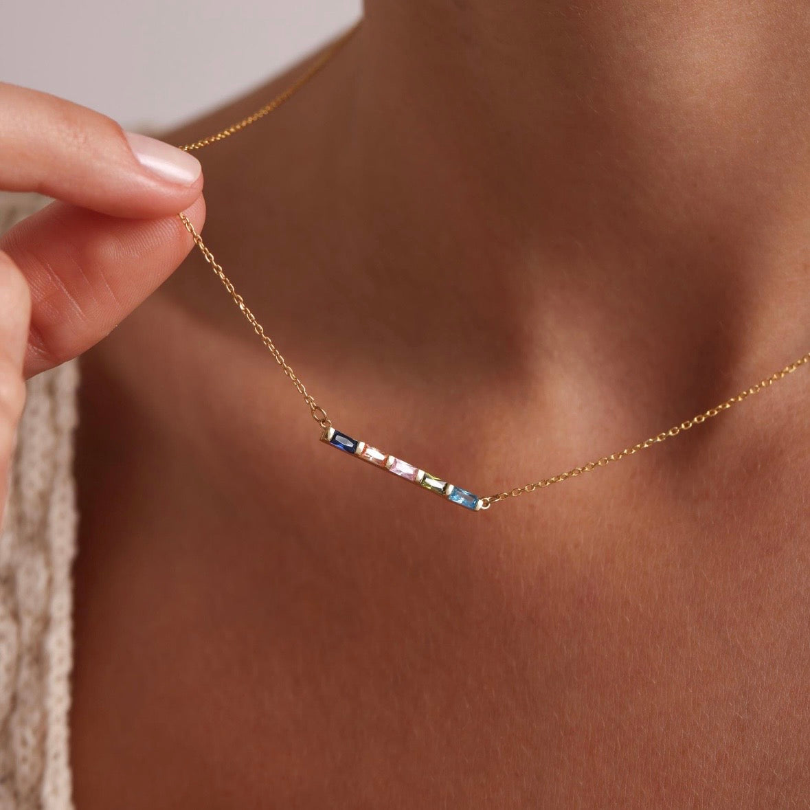 Family Birthstone Necklace